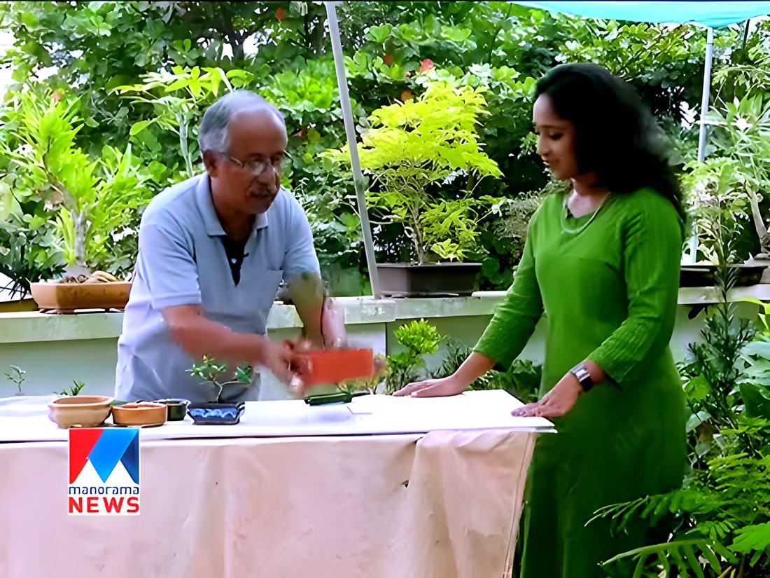Sebastian Sir teaching bonsai on Manorama News